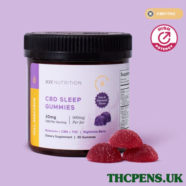 Joy-Organics-CBD-Sleep-Gummies-CBN-THC-Nighttime-Berry-Full-Spectrum-30ct-30mg-THC-90mg-CBN-900mg-CBD-4.jpg Joy Organics, CBD Sleep Gummies + CBN + THC, Nighttime Berry, Full Spectrum, 30ct, 30mg THC + 90mg CBN + 900mg CBD