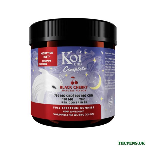 Koi-CBD-Complete-Full-Spectrum-CBD-Gummies-–-Nighttime-Rest-Black-Cherry-30ct-300mg-CBN-150mg-Delta-9-THC-750mg-CBD-2.jpg Koi CBD, Complete Full Spectrum CBD Gummies – Nighttime Rest, Black Cherry, 30ct, 300mg CBN + 150mg THC + 750mg CBD