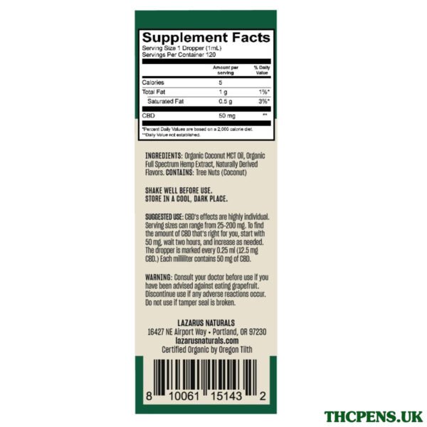 Lazarus-Naturals-Chocolate-Mint-Flavored-High-Potency-Full-Spectrum-CBD-Tincture-Oil-4oz-6000mg-CBD.jpg Lazarus Naturals, CBD Tincture, Chocolate Mint, Full Spectrum, 4fl oz, 6000mg CBD