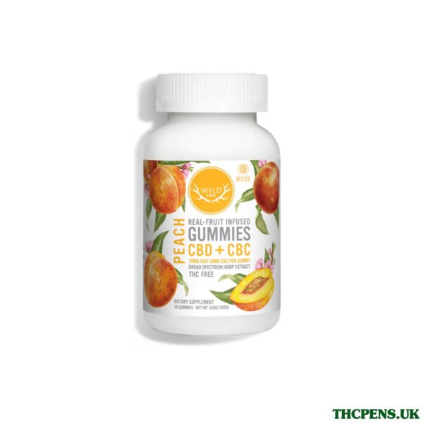 Wyld-CBD-Peach-Gummies-Broad-Spectrum-THC-Free-40ct-400mg-CBC-800mg-CBD2.jpg Wyld CBD, Peach Gummies, Broad Spectrum THC-Free, 40ct, 400mg CBC + 800mg CBD