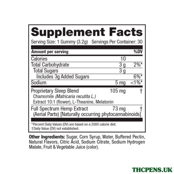 cbdMD, Sleep CBD Gummies, Raspberry, Full Spectrum, 30ct, 90mg THC + 600mg CBN + 1500mg CBD